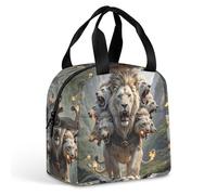 HETVBNS Insulated Lunch Bag for Women Men, Nine Lions Lunch Box with Large Capacity Portable Thermal Cooler Bag Reusable Leakproof Lunchbox for Work Picnic Travel