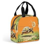 HETVBNS Insulated Lunch Bag for Women Men, Tortoise Turtle Jumping Lunch Box with Large Capacity Portable Thermal Cooler Bag Reusable Leakproof Lunchbox for Work Picnic Travel