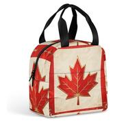 HETVBNS Insulated Lunch Bag for Women Men, Vintage Canada Flag Lunch Box with Large Capacity Portable Thermal Cooler Bag Reusable Leakproof Lunchbox for Work Picnic Travel