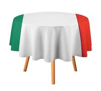 HETVBNS - Italy Flag Round Polyester Tablecloth Wrinkle and Stain Resistant 60 x 60 Inch Elegant Table Cover Decoration for Dinner Party Patio