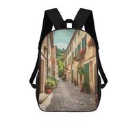 HETVBNS Italy Street Backpack for Women Men, Durable 600D Polyester Bookbag with Large Capacity, Lightweight 17 Inch Laptop Backpack Minimalism Casual Daypack for Work, Travel