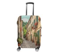 HETVBNS Italy Street Luggage Cover, Elastic Luggage Protector Fits 19-32in Suitcases, Washable & Anti-Scratch Suitcase Cover for Men Women, style, Small, Classic