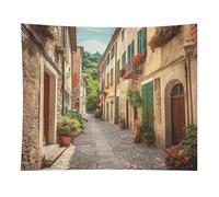HETVBNS Italy Street Tapestry Wall Hanging - 50"x60" Aesthetic Tapestries Soft Polyester Wall Art Decor Large Tapestry for Bedroom Living Room Dorm Backdrop, Hanging Kit Included