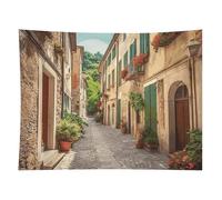 HETVBNS Italy Street Tapestry Wall Hanging - 60"x80" Aesthetic Tapestries Soft Polyester Wall Art Decor Large Tapestry for Bedroom Living Room Dorm Backdrop, Hanging Kit Included