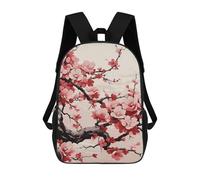 HETVBNS Japanese Floral Cherry Blossom Backpack for Women Men, Durable 600D Polyester Bookbag with Large Capacity, Lightweight 17 Inch Laptop Backpack Minimalism Casual Daypack for Work, Travel