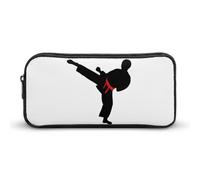 HETVBNS Karate Boy Changeable Belt Color Pencil Case Large Capacity, Durable Pencil Pouch Portable Small Cosmetic Bag with Metal Zipper, Simple Makeup Pouch Aesthetic Toiletry Bag for Travel Office