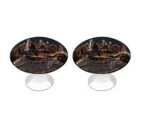 HETVBNS Kitchen Cabinet Knobs City Seattle Dresser Knobs Round Cabinet Hardware Pull Drawer Pulls Drawer Handles Door Handles for Cupboard Closet 2PCS