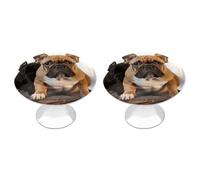 HETVBNS Kitchen Cabinet Knobs Cute French Bulldog Dresser Knobs Round Cabinet Hardware Pull Drawer Pulls Drawer Handles Door Handles for Cupboard Closet 2PCS