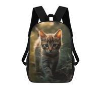 HETVBNS Kitten Walking on The Grass Backpack for Women Men, Durable 600D Polyester Bookbag with Large Capacity, Lightweight 17 Inch Laptop Backpack Minimalism Casual Daypack for Work, Travel