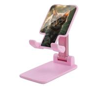 HETVBNS Kitten Walking on The Grass Phone Stand for Desk - Adjustable & Foldable Tablet Stand Portable Cell Phone Stand Holder Compatible with 4-13" Smartphones, Tablets