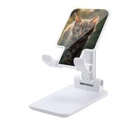 HETVBNS Kitten Walking on The Grass Phone Stand for Desk - Adjustable & Foldable Tablet Stand Portable Cell Phone Stand Holder Compatible with 4-13" Smartphones, Tablets