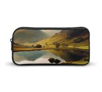 HETVBNS Lake District National Park Pencil Case Large Capacity, Durable Pencil Pouch Portable Small Cosmetic Bag with Metal Zipper, Simple Makeup Pouch Aesthetic Toiletry Bag for Travel Office