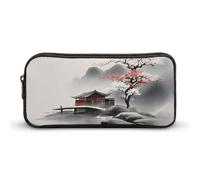 HETVBNS Landscape Flowers Pencil Case Large Capacity Zipper Pouch, Durable Pencil Box Organizer, Portable Small Cosmetic Bag for Office, Travel