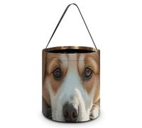 HETVBNS Lazy Dog Puppy Candy Bag Halloween Trick Or Treat Bucket 7.9x8.3in, Reusable Gift Bags for Party Holiday Wedding
