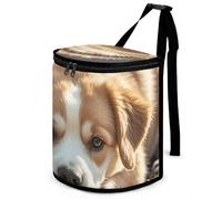 HETVBNS Lazy Dog Puppy Car Trash Can with Lid, Leakproof Hanging Automotive Trash Bin, Waterproof Garbage Storage Bag for Vehicles, RV, Bathroom, Office
