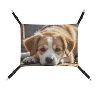 HETVBNS Lazy Dog Puppy Pet Hammock for Cats & Dogs, Soft Breathable Canvas Hanging Hammock with Adjustable Straps, Comfortable & Durable Hanging Bed for Small to Medium Pets