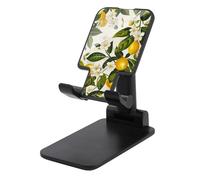 HETVBNS Lemons and Flowers Phone Stand for Desk - Adjustable & Foldable Tablet Stand Portable Cell Phone Stand Holder Compatible with 4-13" Smartphones, Tablets
