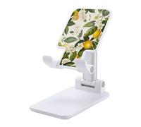 HETVBNS Lemons and Flowers Phone Stand for Desk - Adjustable & Foldable Tablet Stand Portable Cell Phone Stand Holder Compatible with 4-13" Smartphones, Tablets
