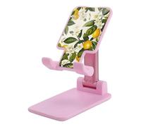 HETVBNS Lemons and Flowers Phone Stand for Desk - Adjustable & Foldable Tablet Stand Portable Cell Phone Stand Holder Compatible with 4-13" Smartphones, Tablets