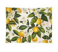 HETVBNS Lemons And Flowers Tapestry Wall Hanging - 30"x40" Aesthetic Tapestries Soft Polyester Wall Art Decor Large Tapestry for Bedroom Living Room Dorm Backdrop, Hanging Kit Included
