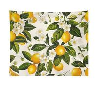HETVBNS Lemons And Flowers Tapestry Wall Hanging - 50"x60" Aesthetic Tapestries Soft Polyester Wall Art Decor Large Tapestry for Bedroom Living Room Dorm Backdrop, Hanging Kit Included