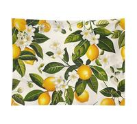 HETVBNS Lemons And Flowers Tapestry Wall Hanging - 60"x80" Aesthetic Tapestries Soft Polyester Wall Art Decor Large Tapestry for Bedroom Living Room Dorm Backdrop, Hanging Kit Included