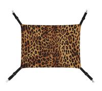 HETVBNS Leopard Print Pet Hammock for Cats & Dogs, Soft Breathable Canvas Hanging Hammock with Adjustable Straps, Comfortable & Durable Hanging Bed for Small to Medium Pets