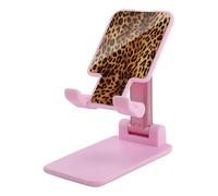 HETVBNS Leopard Print Phone Stand for Desk - Adjustable & Foldable Tablet Stand Portable Cell Phone Stand Holder Compatible with 4-13" Smartphones, Tablets