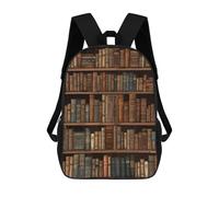 HETVBNS Library Bookshelf Book Backpack for Women Men, Durable 600D Polyester Bookbag with Large Capacity, Lightweight 17 Inch Laptop Backpack Minimalism Casual Daypack for Work, Travel
