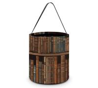 HETVBNS Library Bookshelf Book Candy Bag Halloween Trick Or Treat Bucket 7.9x8.3in, Reusable Gift Bags for Party Holiday Wedding