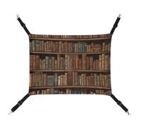 HETVBNS Library Bookshelf Book Pet Hammock for Cats & Dogs, Soft Breathable Canvas Hanging Hammock with Adjustable Straps, Comfortable & Durable Hanging Bed for Small to Medium Pets