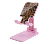 HETVBNS Library Bookshelf Book Phone Stand for Desk - Adjustable & Foldable Tablet Stand Portable Cell Phone Stand Holder Compatible with 4-13" Smartphones, Tablets