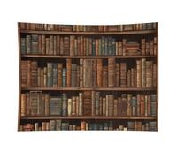 HETVBNS Library Bookshelf Book Tapestry Wall Hanging - 30"x40" Aesthetic Tapestries Soft Polyester Wall Art Decor Large Tapestry for Bedroom Living Room Dorm Backdrop, Hanging Kit Included
