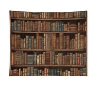 HETVBNS Library Bookshelf Book Tapestry Wall Hanging - 50"x60" Aesthetic Tapestries Soft Polyester Wall Art Decor Large Tapestry for Bedroom Living Room Dorm Backdrop, Hanging Kit Included