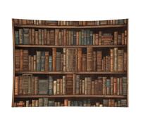 HETVBNS Library Bookshelf Book Tapestry Wall Hanging - 60"x80" Aesthetic Tapestries Soft Polyester Wall Art Decor Large Tapestry for Bedroom Living Room Dorm Backdrop, Hanging Kit Included