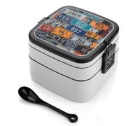 HETVBNS License Plate Bento Box Double Layer Lunch Box 1000ml