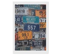 HETVBNS License Plate Diamond Painting Kits for Adults, Full Round Drill DIY Diamond Art for Beginners, 5D Gem Art and Crafts for Home Wall Decor 8"x12"