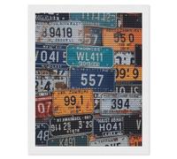 HETVBNS License Plate Diamond Painting Kits for Adults, Full Round Drill DIY Diamond Art for Beginners, 5D Gem Art and Crafts for Home Wall Decor 16"x20"