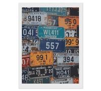 HETVBNS License Plate Diamond Painting Kits for Adults, Full Round Drill DIY Diamond Art for Beginners, 5D Gem Art and Crafts for Home Wall Decor 12"x16"