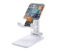 HETVBNS License Plate Phone Stand for Desk - Adjustable & Foldable Tablet Stand Portable Cell Phone Stand Holder Compatible with 4-13" Smartphones, Tablets