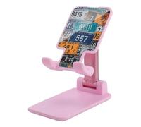 HETVBNS License Plate Phone Stand for Desk - Adjustable & Foldable Tablet Stand Portable Cell Phone Stand Holder Compatible with 4-13" Smartphones, Tablets