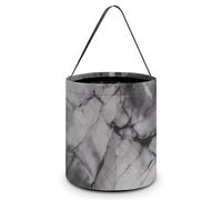 HETVBNS Light Black Marble Candy Bag Halloween Trick Or Treat Bucket 7.9x8.3in, Reusable Gift Bags for Party Holiday Wedding