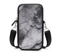 HETVBNS Light Black Marble Cell Phone Bag with Detachable Strap, Aesthetic Mini Sling Bag Small Crossbody Bag for Phone