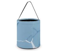 HETVBNS Light Blue White Crack Marble Candy Bag Halloween Trick Or Treat Bucket 7.9x8.3in, Reusable Gift Bags for Party Holiday Wedding