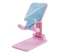 HETVBNS Light Blue White Crack Marble Phone Stand for Desk - Adjustable & Foldable Tablet Stand Portable Cell Phone Stand Holder Compatible with 4-13" Smartphones, Tablets