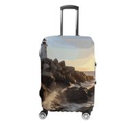 HETVBNS Lighthouse Rocks Seaside Luggage Cover, Elastic Luggage Protector Fits 19-32in Suitcases, Washable & Anti-Scratch Suitcase Cover for Men Women, style, M, Classic