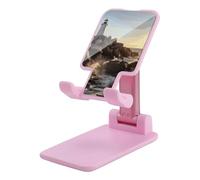 HETVBNS Lighthouse Rocks Seaside Phone Stand for Desk - Adjustable & Foldable Tablet Stand Portable Cell Phone Stand Holder Compatible with 4-13" Smartphones, Tablets