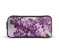 HETVBNS Lilac Flowers Pencil Case Large Capacity Zipper Pouch, Durable Pencil Box Organizer, Portable Small Cosmetic Bag for Office, Travel