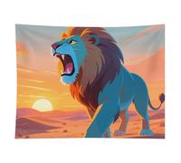 HETVBNS Lions in The Desert Tapestry Wall Hanging - 60"x80" Aesthetic Tapestries Soft Polyester Wall Art Decor Large Tapestry for Bedroom Living Room Dorm Backdrop, Hanging Kit Included
