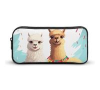 HETVBNS Llama Alpaca Pencil Case Large Capacity, Durable Pencil Pouch Portable Small Cosmetic Bag with Metal Zipper, Simple Makeup Pouch Aesthetic Toiletry Bag for Travel Office